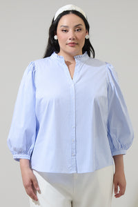 Somer Striped Ima Button Up Top Curve