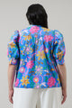 Faro Floral Klina Drape Sleeve Top Curve