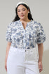 Renzo Toile Court Button Down Top Curve