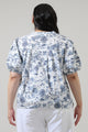 Renzo Toile Court Button Down Top Curve