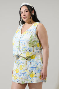 Bart Town Kayri Button Up Cropped Vest Curve