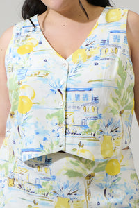 Bart Town Kayri Button Up Cropped Vest Curve