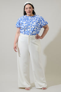 Shia Floral Avy Button Down Top Curve