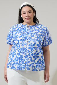 Shia Floral Avy Button Down Top Curve