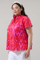 Blevin Ikat Patma Mock Neck Top Curve