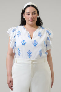 Yila Floral Ema Ruffle Top Curve