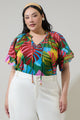 Novi Tropical Erie Split Neck Top Curve