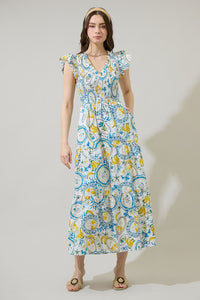 Harvest Island Sunfire Tiered Midi Dress