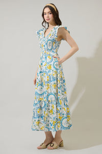 Harvest Island Sunfire Tiered Midi Dress