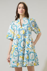 Harvest Island Dixie Split Neck Shift Dress