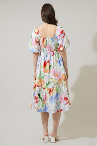 Juliet Floral Paria Pleated Midi Dress