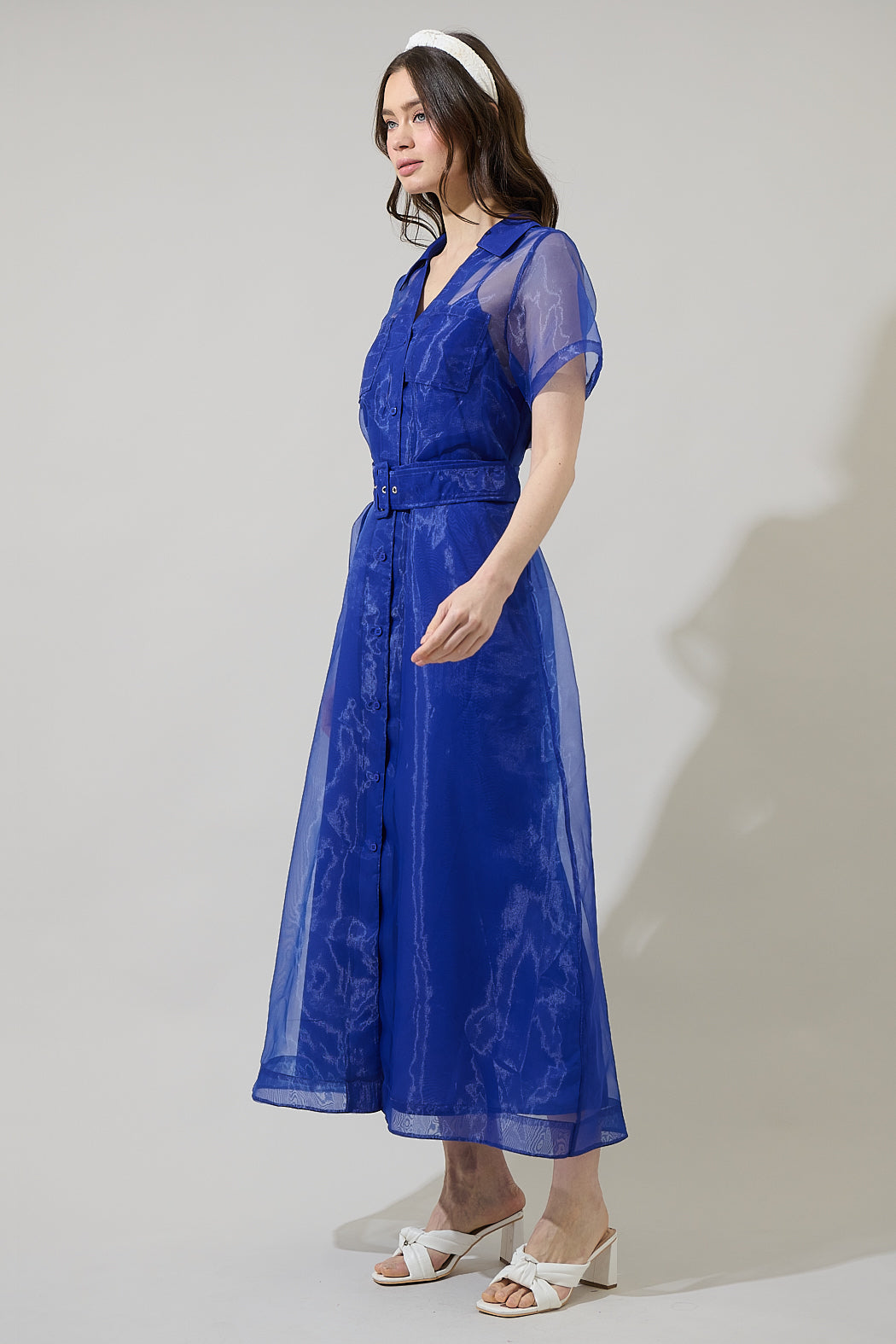sugarlips organza dress Dime Organza Mockneck Maxi Dress NAVY / S by Sugarlips