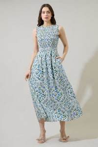 Hilo Floral Cecil Smocked Midi Dress