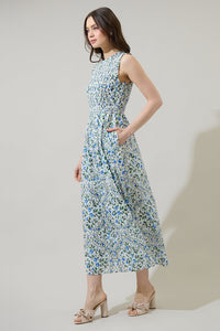 Hilo Floral Cecil Smocked Midi Dress