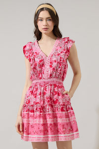 Meg Floral Tera Ruffle Mini Dress