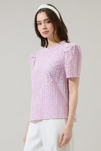 Hadi Eyelet Veronica Puff Sleeve Blouse