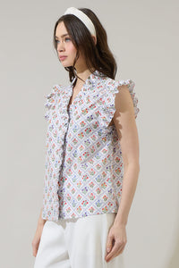 Lara Floral Eviel Ruffle Blouse