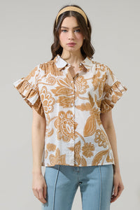 Nadya Floral Ina Button Up Top