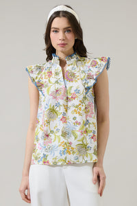 Pany Floral Rayen Ruffle Top