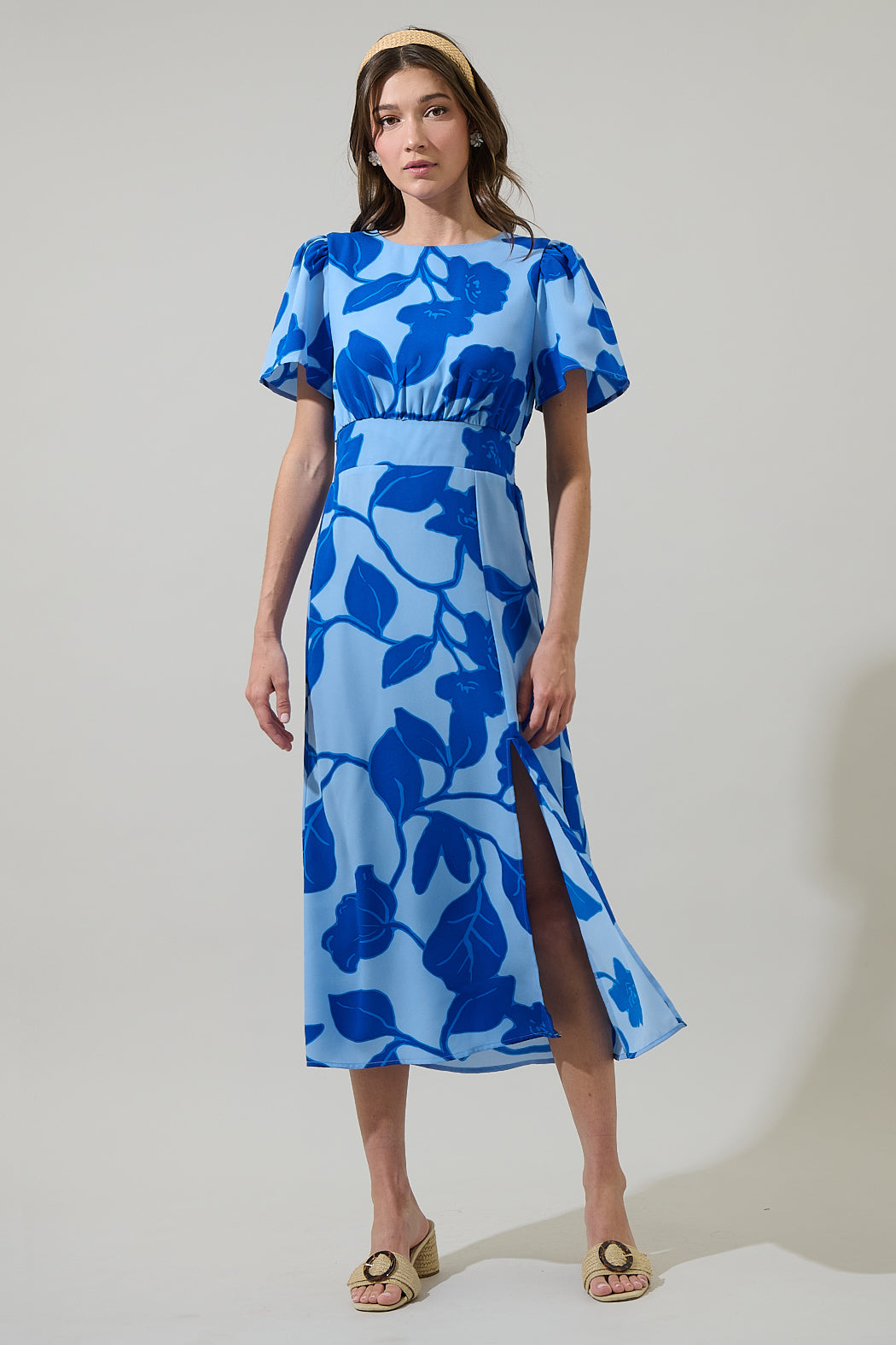 bloom garden midi dress Blue Garden Bloom Midi Dress