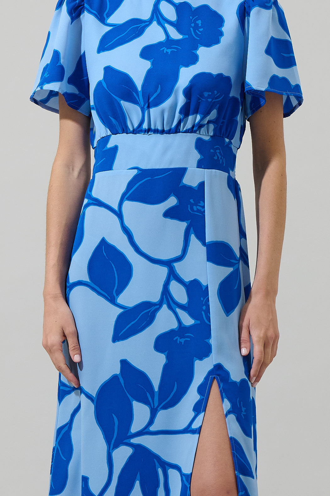 bloom garden midi dress Blue Garden Bloom Midi Dress