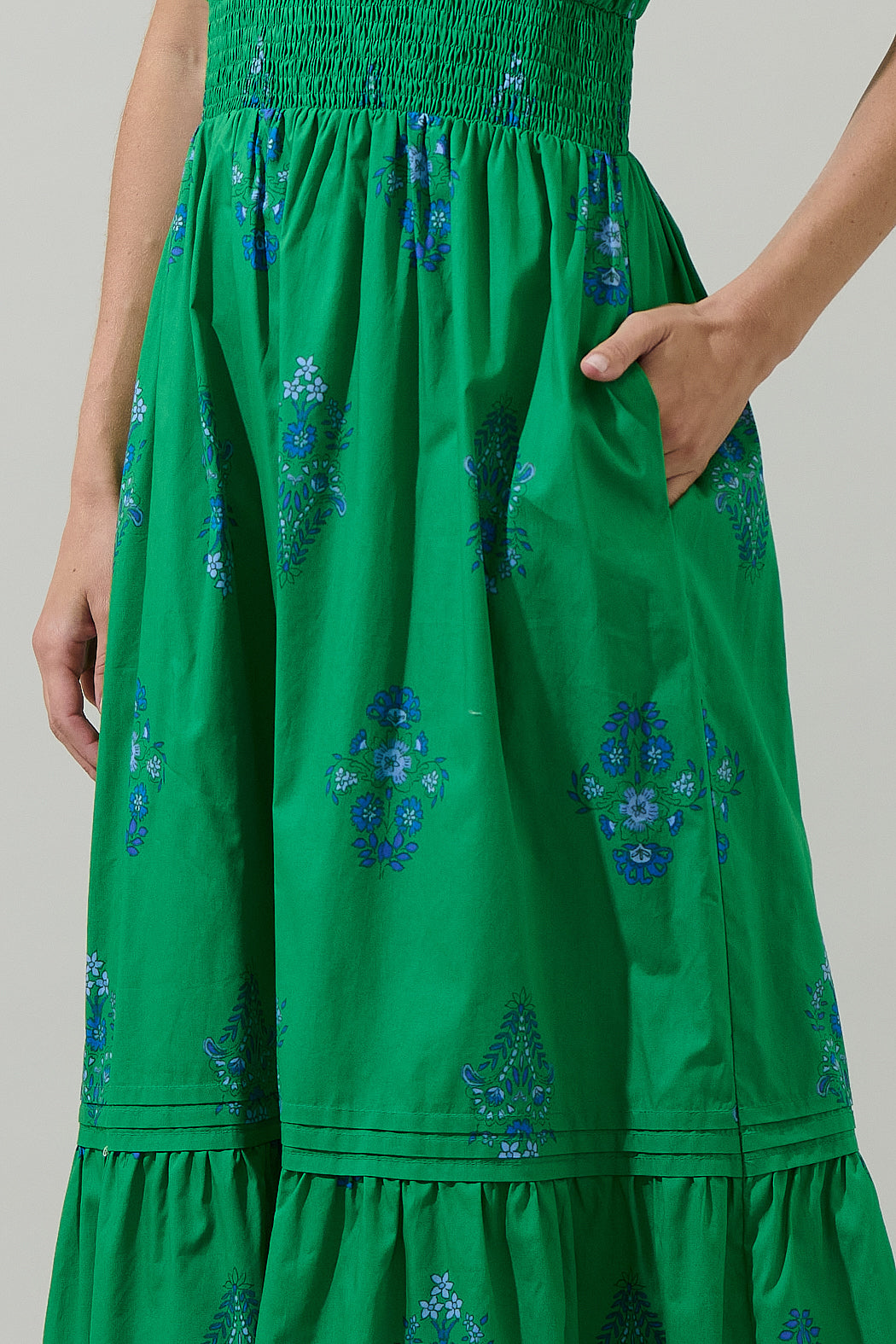 halina floral maxi dress Halina Floral Belraj Poplin Maxi Dress KELLY-BLUES / XS by Sugarlips