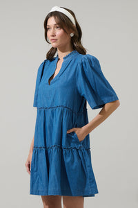 Manresa Dixie Split Neck Shift Dress