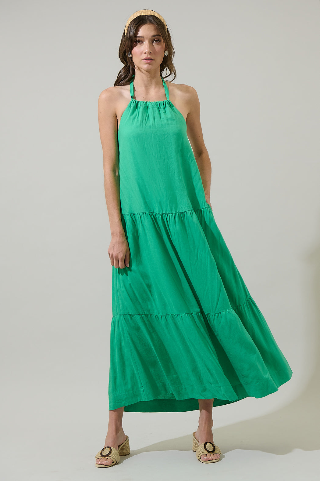 Disha Halter Neck Midi Dress