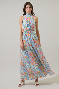 Ezia Garden Jetter Halter Maxi Dress