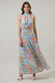 Ezia Garden Jetter Halter Maxi Dress