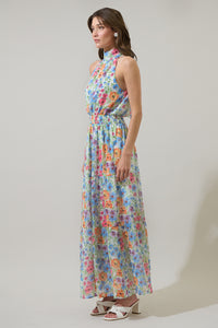 Ezia Garden Jetter Halter Maxi Dress