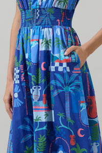 Punta Alta Ordy Smocked Midi Dress