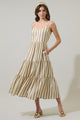 Valera Striped Trisha Tiered Midi Dress