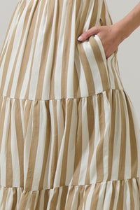 Valera Striped Trisha Tiered Midi Dress