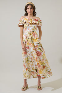 Zury Floral Jana Ruffle Maxi Dress