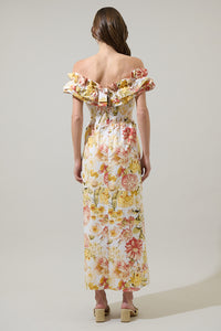 Zury Floral Jana Ruffle Maxi Dress