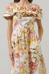 Zury Floral Jana Ruffle Maxi Dress