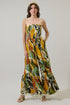 Renia Tropical Eve Strapless Smocked Jumpsuit