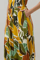 Renia Tropical Eve Strapless Smocked Jumpsuit