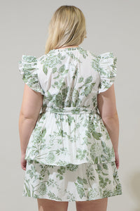 Bria Floral Marisol Tiered Mini Dress Curve