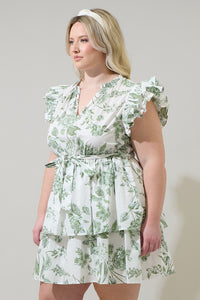 Bria Floral Marisol Tiered Mini Dress Curve