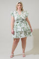 Bria Floral Marisol Tiered Mini Dress Curve