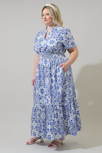 Arbor Tile Belraj Poplin Maxi Dress Curve