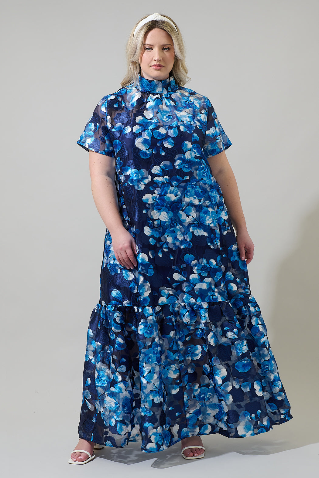 dressberry curve plus size floral embroidered tiered a-line dress reviews Satin Tiered Ruffle-Detail Midi Dress