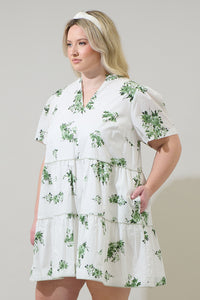 Ria Floral Candace Tiered Mini Dress Curve