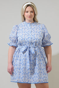 Maisie Floral Miana Button Up Mini Dress Curve