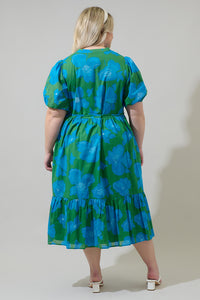 Rori Floral Beth Button Down Midi Dress Curve