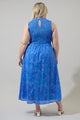 Warren Floral Cecil Smocked Sleeveless Midi Dress Curve