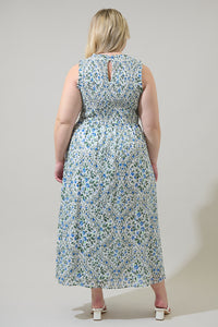 Hilo Floral Cecil Smocked Midi Dress Curve