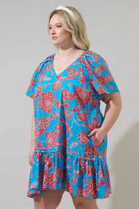 Ripon Floral Seruma Drop Waist Shift Dress Curve